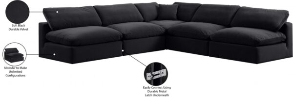 Comfy 118" Velvet Upholstered 5pc. Modular Sectional