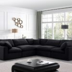 Comfy 119" Velvet Upholstered 5pc. Modular Sectional