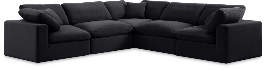 Comfy 119" Velvet Upholstered 5pc. Modular Sectional