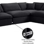 Comfy 119" Velvet Upholstered 5pc. Modular Sectional