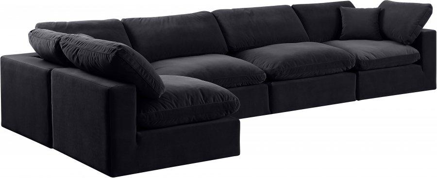 Comfy 158" Velvet Upholstered 5pc. Modular Sectional
