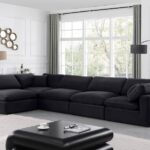 Comfy 158" Velvet Upholstered 5pc. Modular Sectional
