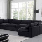 Comfy 158" Velvet Upholstered 5pc. Modular Sectional