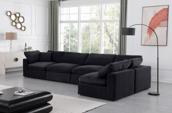Comfy 158" Velvet Upholstered 5pc. Modular Sectional