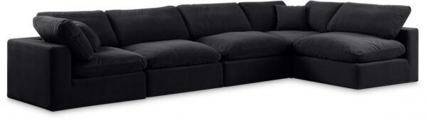 Comfy 158" Velvet Upholstered 5pc. Modular Sectional