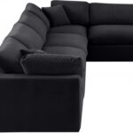 Comfy 158" Velvet Upholstered 5pc. Modular Sectional