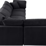 Comfy 158" Velvet Upholstered 5pc. Modular Sectional