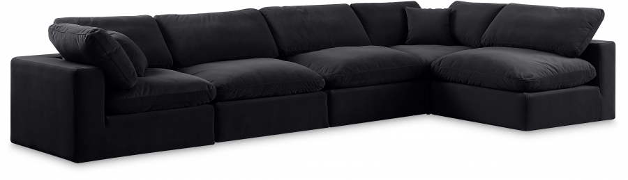 Comfy 158" Velvet Upholstered 5pc. Modular Sectional