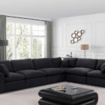 Comfy 158" Velvet Upholstered 6pc. Modular Sectional