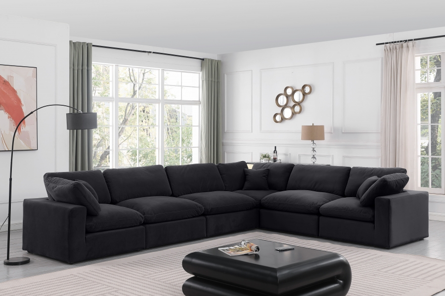 Comfy 158" Velvet Upholstered 6pc. Modular Sectional