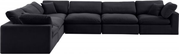 Comfy 158" Velvet Upholstered 6pc. Modular Sectional