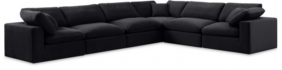 Comfy 158" Velvet Upholstered 6pc. Modular Sectional