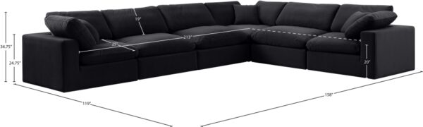 Comfy 158" Velvet Upholstered 6pc. Modular Sectional