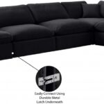Comfy 158" Velvet Upholstered 6pc. Modular Sectional