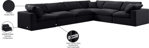 Comfy 158" Velvet Upholstered 6pc. Modular Sectional