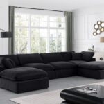 Comfy 158" Velvet Upholstered 6pc. Modular Sectional