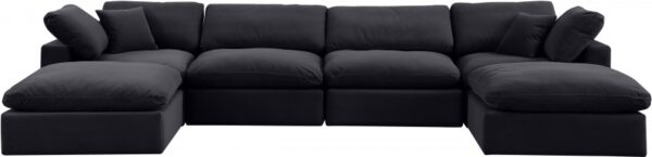 Comfy 158" Velvet Upholstered 6pc. Modular Sectional