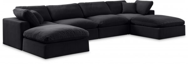 Comfy 158" Velvet Upholstered 6pc. Modular Sectional