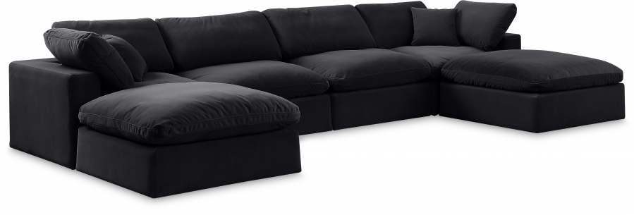 Comfy 158" Velvet Upholstered 6pc. Modular Sectional