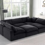 Comfy 119" Velvet Upholstered 6pc. Modular Sectional
