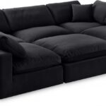 Comfy 119" Velvet Upholstered 6pc. Modular Sectional