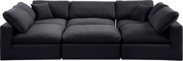 Comfy 119" Velvet Upholstered 6pc. Modular Sectional