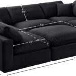 Comfy 119" Velvet Upholstered 6pc. Modular Sectional