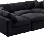 Comfy 119" Velvet Upholstered 6pc. Modular Sectional