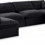 Comfy 158" Velvet Upholstered 6pc. Modular Sectional
