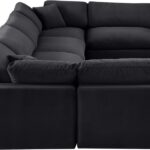 Comfy 158" Velvet Upholstered 6pc. Modular Sectional