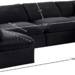 Comfy 158" Velvet Upholstered 6pc. Modular Sectional