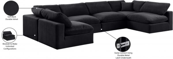 Comfy 158" Velvet Upholstered 6pc. Modular Sectional
