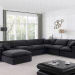 Comfy 158" Velvet Upholstered 7pc. Modular Sectional