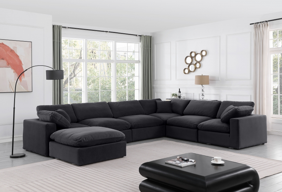 Comfy 158" Velvet Upholstered 7pc. Modular Sectional