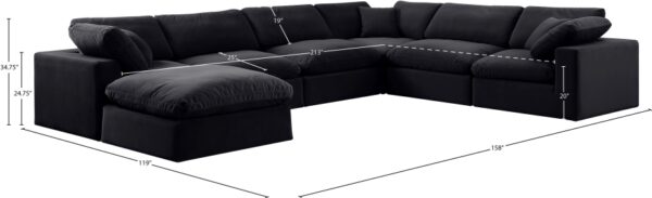 Comfy 158" Velvet Upholstered 7pc. Modular Sectional