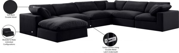 Comfy 158" Velvet Upholstered 7pc. Modular Sectional