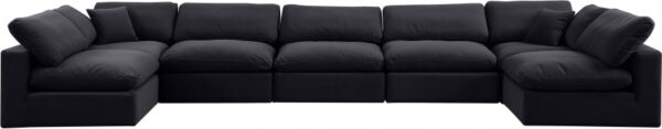 Comfy 197" Velvet Upholstered 7pc. Modular Sectional