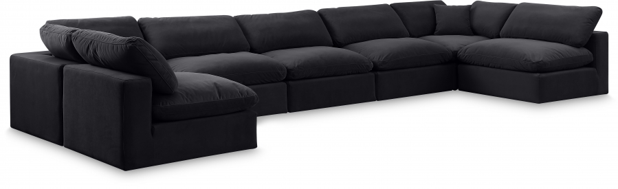 Comfy 197" Velvet Upholstered 7pc. Modular Sectional