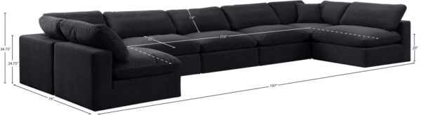 Comfy 197" Velvet Upholstered 7pc. Modular Sectional