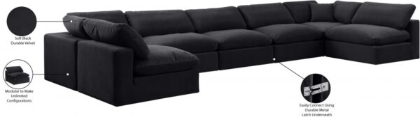 Comfy 197" Velvet Upholstered 7pc. Modular Sectional
