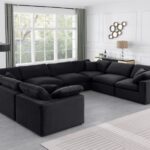 Comfy 158" Velvet Upholstered 8pc. Modular Sectional