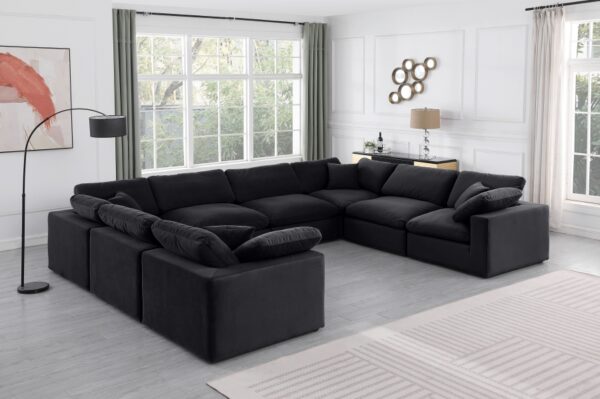 Comfy 158" Velvet Upholstered 8pc. Modular Sectional