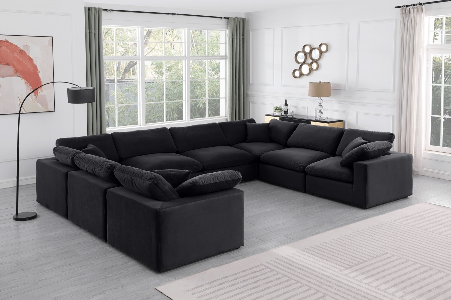 Comfy 158" Velvet Upholstered 8pc. Modular Sectional