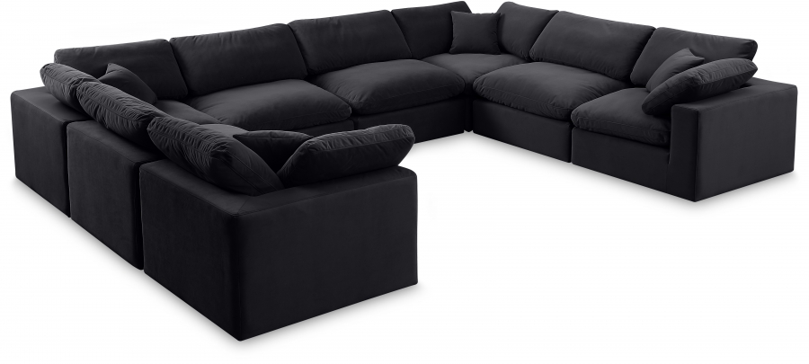 Comfy 158" Velvet Upholstered 8pc. Modular Sectional