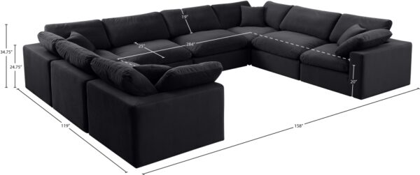 Comfy 158" Velvet Upholstered 8pc. Modular Sectional