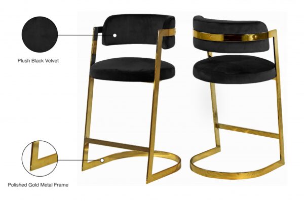 Stephanie Velvet Upholstered Counter Stool