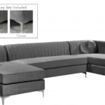 Graham 132" Velvet Upholstered 3pc. Sectional