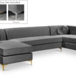 Graham 132" Velvet Upholstered 3pc. Sectional
