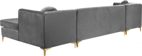 Graham 132" Velvet Upholstered 3pc. Sectional