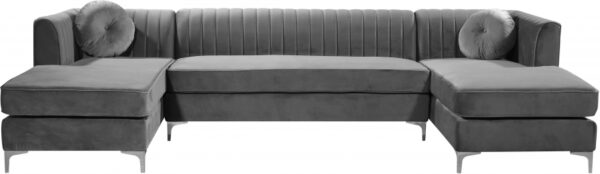 Graham 132" Velvet Upholstered 3pc. Sectional